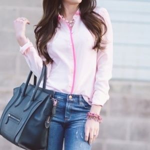 J.Crew Tipped Silk Boy Shirt